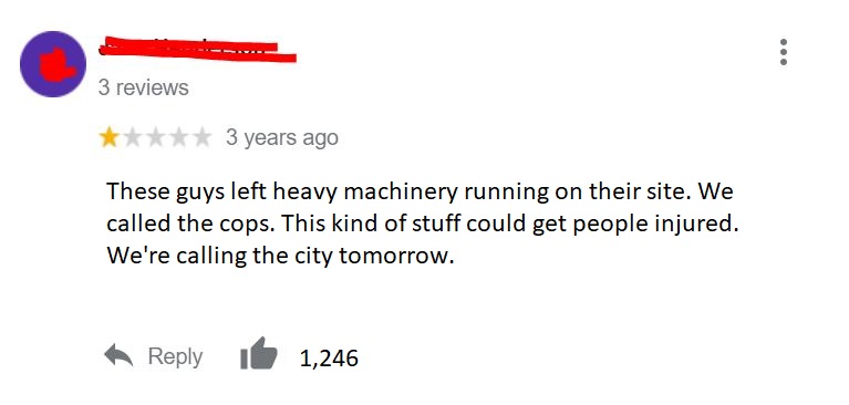 bad review construction company